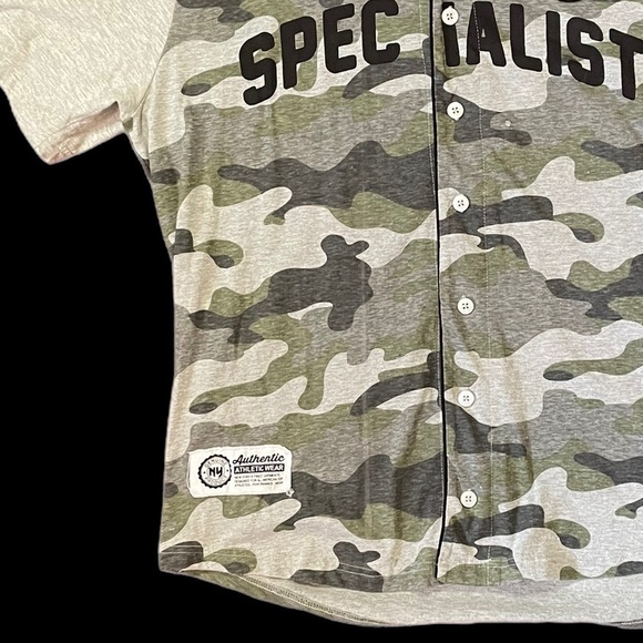 American Destiny mens camouflage short sleeve button down shirt athletic - Picture 10 of 10